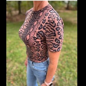 Animal Print Short Sleeve Tee